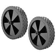 2 Piece Interchangeable Garden Cart Wheels Nonslip Rubber Treaded Weather Resistant Bearings Enhancing Stability Design
