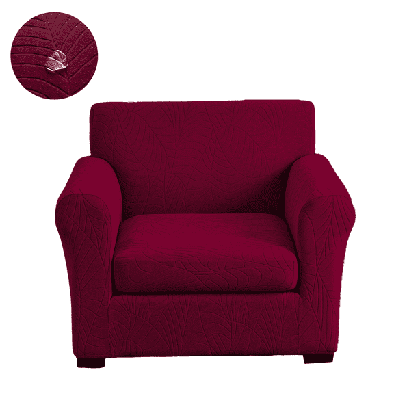 2 Piece Jacquard Chair Covers with Arms Super Stretch Non Slip Chair Slipcover for Dogs Pet Friendly Elastic Sofa Couch Protector Armchair Cover