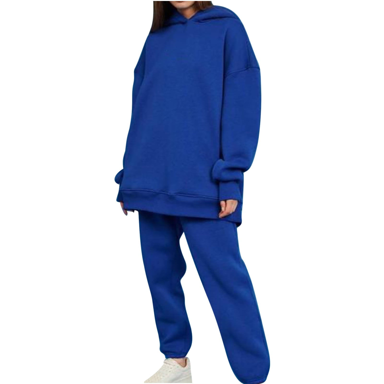 2 Piece Jogging Sets Womens Pocketed Hoodie Sweatshirt and Sweatpants ...