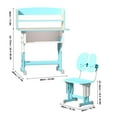 thumbnail image 1 of 2-Piece Kids Desk and Chair Set, Height Adjustable Study Table with Storage Drawer, Book Stand, Backpack Hook, and Cup Holder, Ergonomic School Desk for Children Ages 7–12, Wood & Steel Frame, 1 of 8