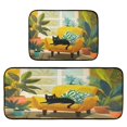 thumbnail image 1 of 2-Piece Kitchen Mat Set Non Slip Washable Floor Mats Decorative Rugs for Kitchen Sink Laundry Black Cat Lounging, 1 of 7