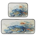 thumbnail image 1 of 2-Piece Kitchen Mat Set Non Slip Washable Floor Mats Decorative Rugs for Kitchen Sink Laundry Blue Crab and Shells, 1 of 7