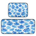 thumbnail image 1 of 2-Piece Kitchen Mat Set Non Slip Washable Floor Mats Decorative Rugs for Kitchen Sink Laundry Blue Oak Leaf Pattern, 1 of 7