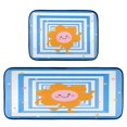 thumbnail image 1 of 2-Piece Kitchen Mat Set Non Slip Washable Floor Mats Decorative Rugs for Kitchen Sink Laundry Cute Orange Flowers, 1 of 7