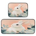 thumbnail image 1 of 2-Piece Kitchen Mat Set Non Slip Washable Floor Mats Decorative Rugs for Kitchen Sink Laundry Cute White Rabbit, 1 of 7