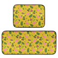 thumbnail image 1 of 2-Piece Kitchen Mat Set Non Slip Washable Floor Mats Decorative Rugs for Kitchen Sink Laundry Flamingos Watermelon and Pineapples, 1 of 7