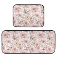 thumbnail image 1 of 2-Piece Kitchen Mat Set Non Slip Washable Floor Mats Decorative Rugs for Kitchen Sink Laundry Flowers and Butterflies Illustration, 1 of 7