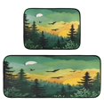 thumbnail image 1 of 2-Piece Kitchen Mat Set Non Slip Washable Floor Mats Decorative Rugs for Kitchen Sink Laundry Green and Yellow Sunset, 1 of 7