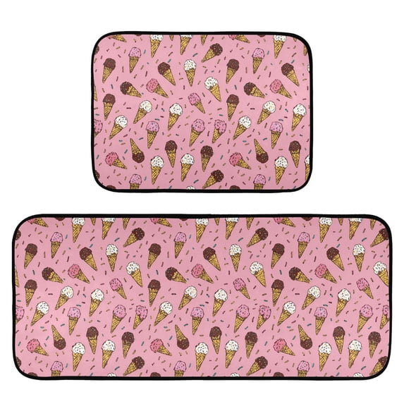 2-Piece Kitchen Mat Set Non Slip Washable Floor Mats Decorative Rugs ...