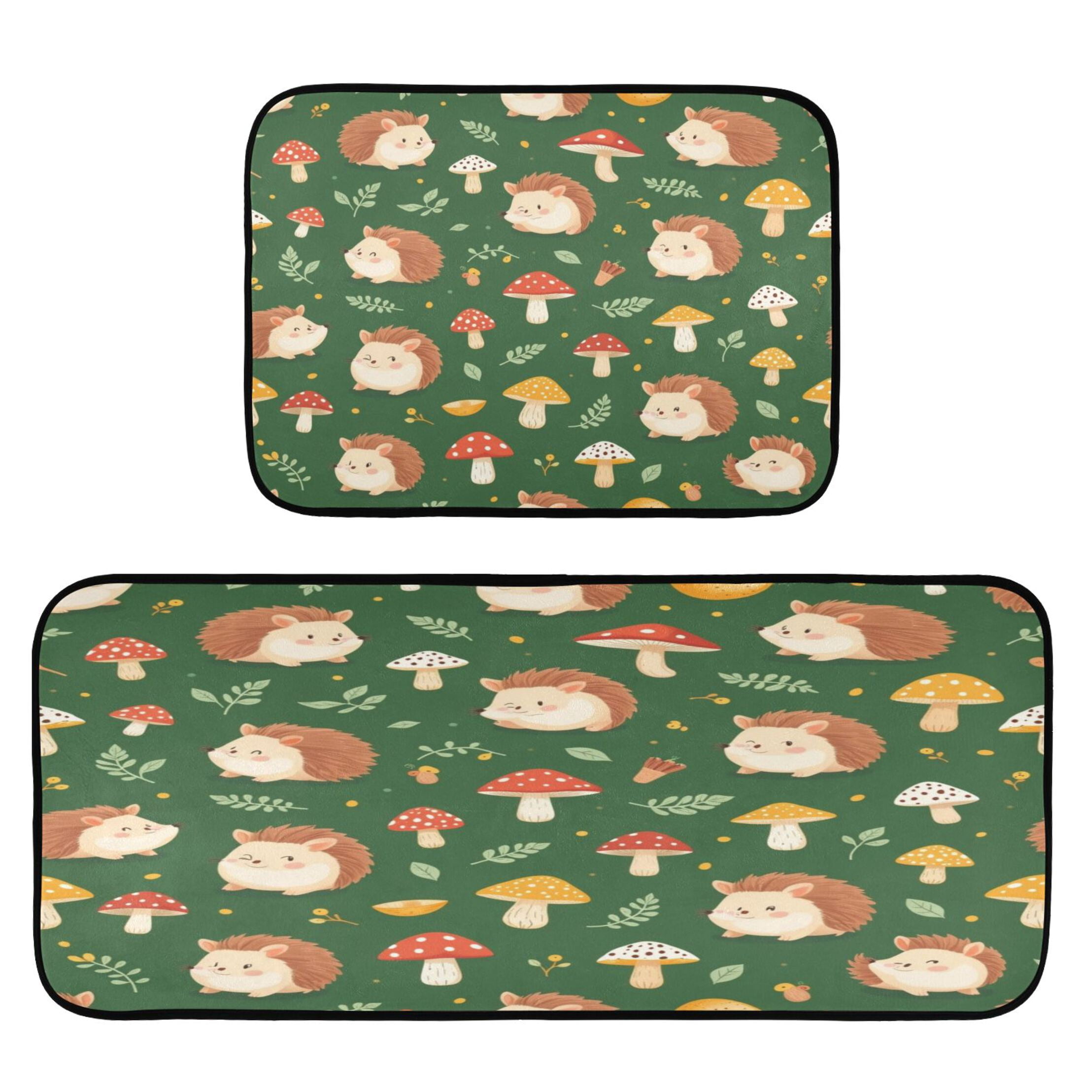 2-Piece Kitchen Mat Set Non Slip Washable Floor Mats Decorative Rugs ...