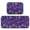 thumbnail image 1 of 2-Piece Kitchen Mat Set Non Slip Washable Floor Mats Decorative Rugs for Kitchen Sink Laundry Neon Palm Leaves Pattern, 1 of 7