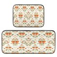 thumbnail image 1 of 2-Piece Kitchen Mat Set Non Slip Washable Floor Mats Decorative Rugs for Kitchen Sink Laundry Orange Bow and Intertwined Green Leaves, 1 of 7