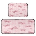 thumbnail image 1 of 2-Piece Kitchen Mat Set Non Slip Washable Floor Mats Decorative Rugs for Kitchen Sink Laundry Pink Plaid Bow, 1 of 7