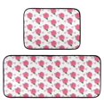 thumbnail image 1 of 2-Piece Kitchen Mat Set Non Slip Washable Floor Mats Decorative Rugs for Kitchen Sink Laundry Pink Roses and Red Hearts, 1 of 7