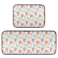 thumbnail image 1 of 2-Piece Kitchen Mat Set Non Slip Washable Floor Mats Decorative Rugs for Kitchen Sink Laundry Pink and Yellow Roses, 1 of 7