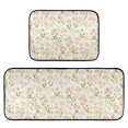 thumbnail image 1 of 2-Piece Kitchen Mat Set Non Slip Washable Floor Mats Decorative Rugs for Kitchen Sink Laundry Pinks and Greens Wildflowers, 1 of 7