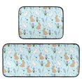 thumbnail image 1 of 2-Piece Kitchen Mat Set Non Slip Washable Floor Mats Decorative Rugs for Kitchen Sink Laundry Rabbits and Tulips Pattern, 1 of 7