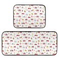 thumbnail image 1 of 2-Piece Kitchen Mat Set Non Slip Washable Floor Mats Decorative Rugs for Kitchen Sink Laundry Red Fiery Awesome Patterns, 1 of 7