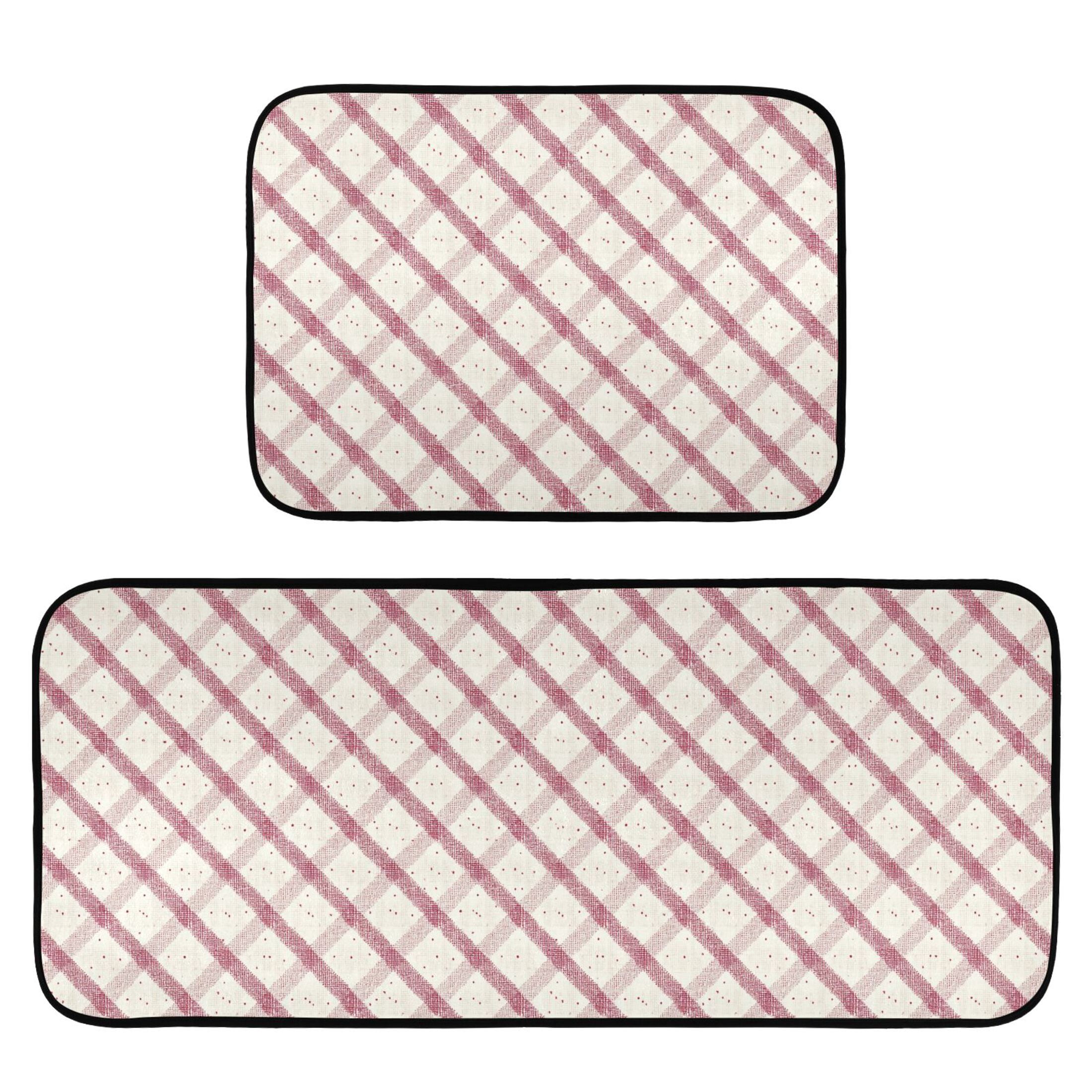 2-Piece Kitchen Mat Set Non Slip Washable Floor Mats Decorative Rugs ...