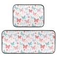 thumbnail image 1 of 2-Piece Kitchen Mat Set Non Slip Washable Floor Mats Decorative Rugs for Kitchen Sink Laundry Spring Butterflies and Flowers, 1 of 7