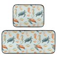 thumbnail image 1 of 2-Piece Kitchen Mat Set Non Slip Washable Floor Mats Decorative Rugs for Kitchen Sink Laundry Turtles Seahorses and Fish Pattern, 1 of 7