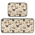 thumbnail image 1 of 2-Piece Kitchen Mat Set Non Slip Washable Floor Mats Decorative Rugs for Kitchen Sink Laundry Various Poses Chickens Pattern, 1 of 7