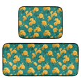 thumbnail image 1 of 2-Piece Kitchen Mat Set Non Slip Washable Floor Mats Decorative Rugs for Kitchen Sink Laundry Vintage Yellow Rose Pattern, 1 of 7
