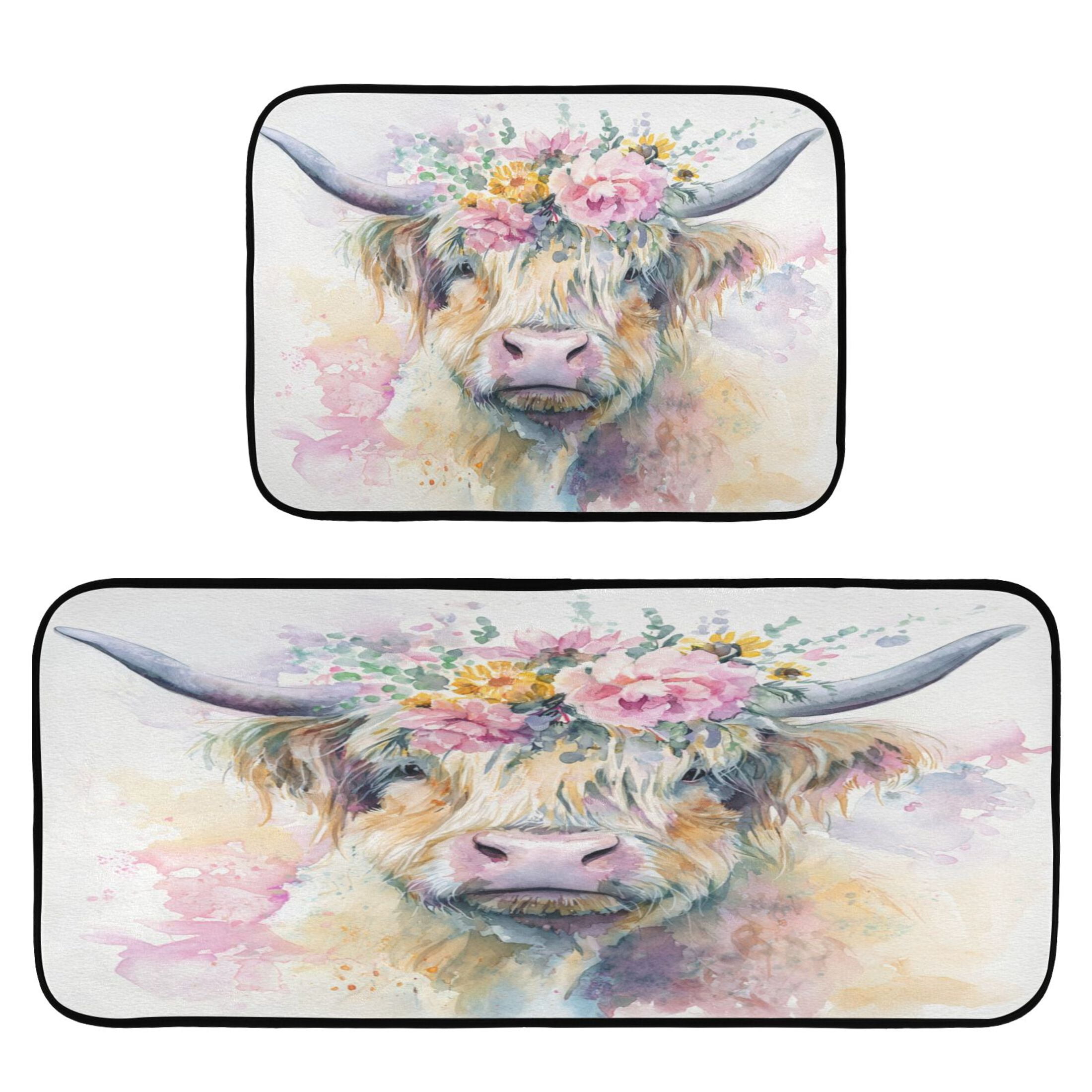 2-Piece Kitchen Mat Set Non Slip Washable Floor Mats Decorative Rugs ...