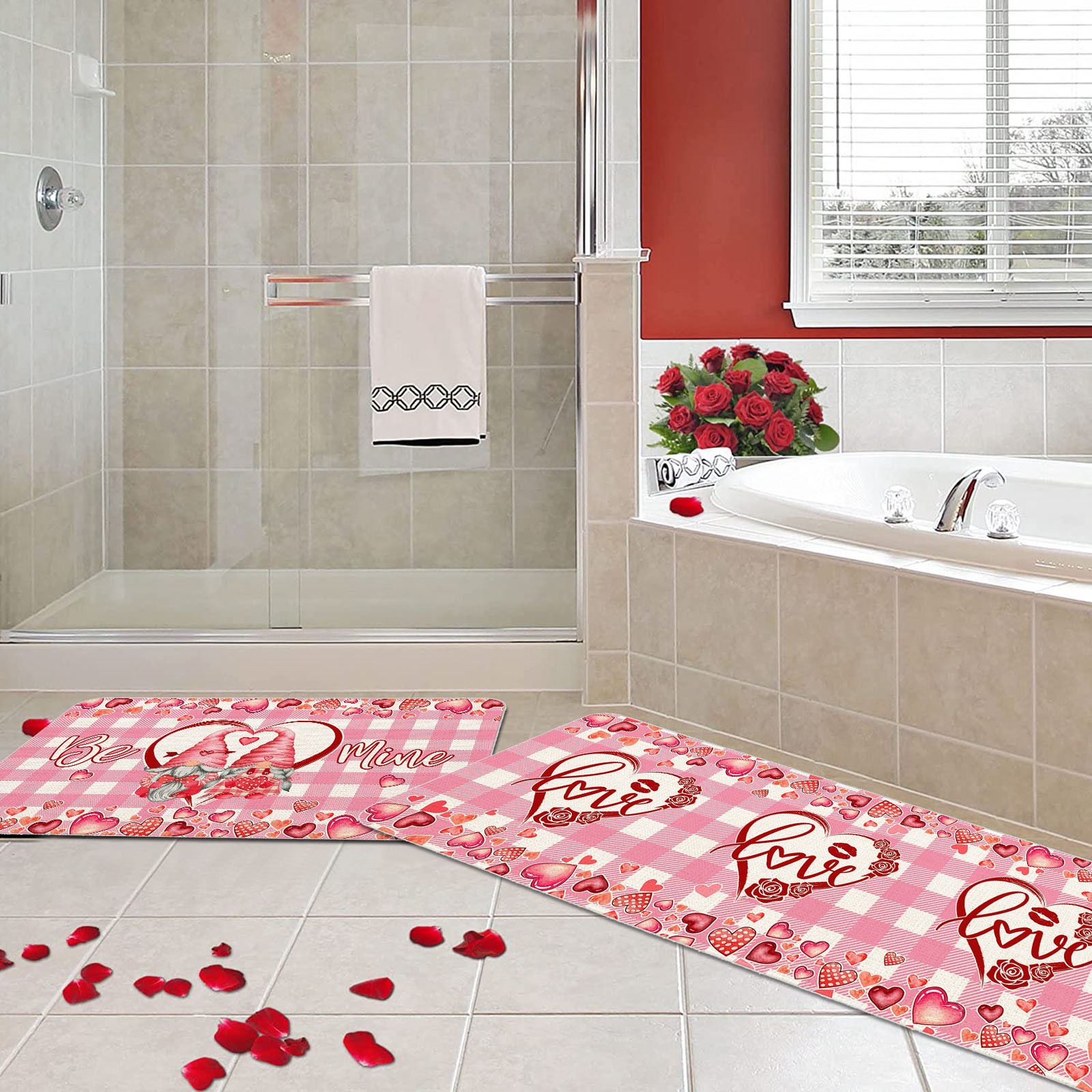 2 Piece Kitchen Mat Set Seasonal Valentine's Day Anniversary Wedding
