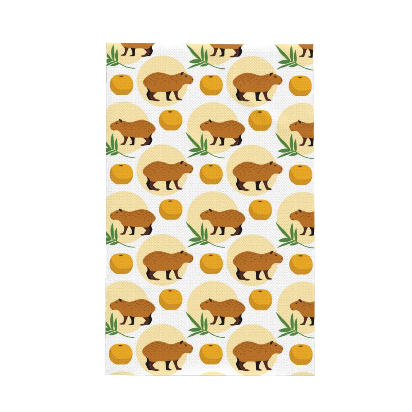 2 Piece Kitchen Mats for Floor, Cartoon Orange Capybara Kitchen Rugs