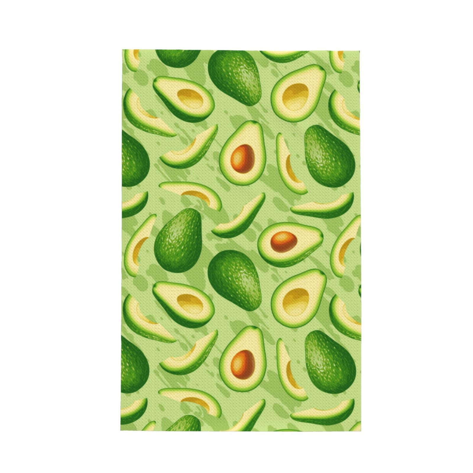 2 Piece Kitchen Mats for Floor, Green Avocado Kitchen Rugs Non Slip