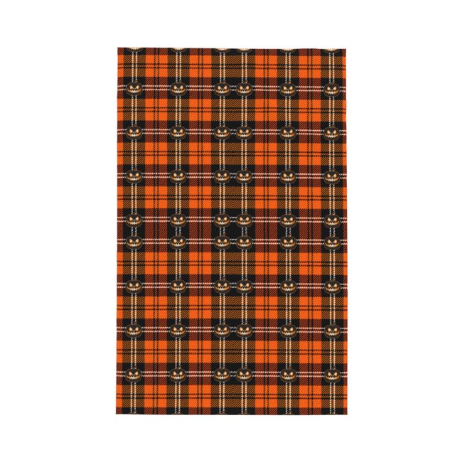 2 Piece Kitchen Mats for Floor, Halloween Plaid Pumpkins Kitchen Rugs