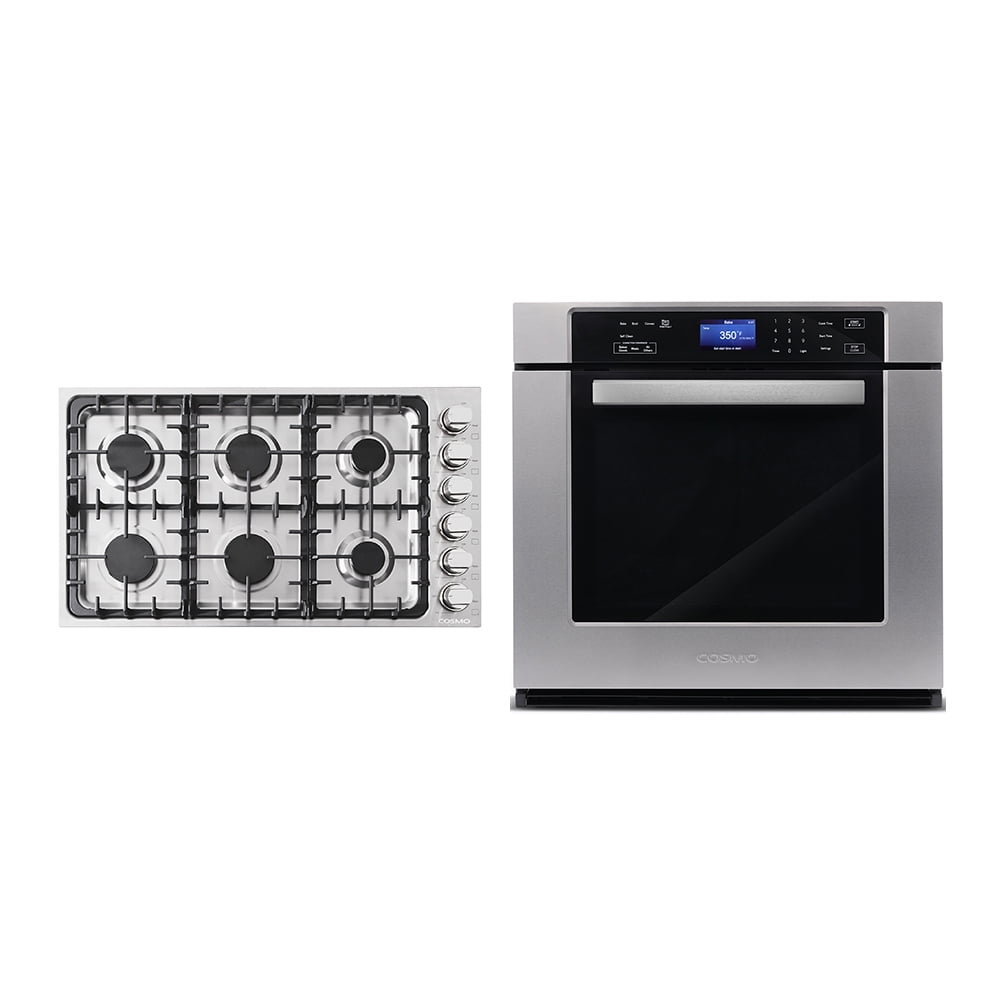 2 Piece Kitchen Package with 36" Drop In Gas Cooktop & 30" Single Electric Wall Oven