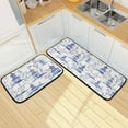 thumbnail image 1 of 2 Piece Kitchen Rugs and Mats, Chinoiserie Pagodas Cushioned Kitchen Mat Comfort Floor Mat Kitchen Rug Standing Mats for Kitchen, Sink, Bathroom, Laundry (20x47 Inch+20x28 Inch) Home Decor Gifts, 1 of 7