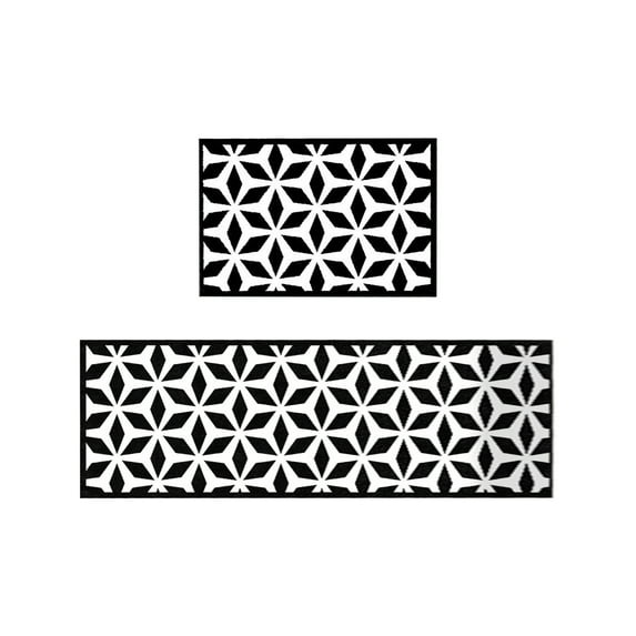 2 Piece Kitchen Rugs Set Non Slip Machine Washable Fatigue Defend Floor Mats Cozy Low Pile Stain Counteractive for Sink Stove Office Laundry Room 15.75x23.62in 15.75x47.24in Multicolor Polyester