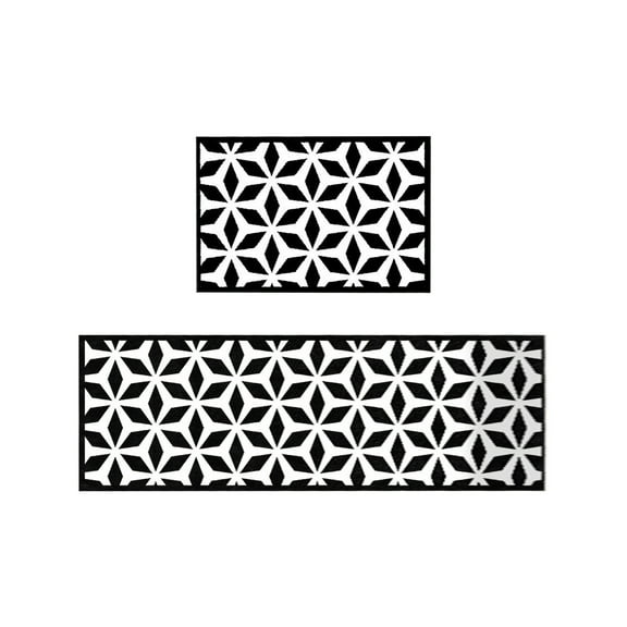 2 Piece Kitchen Rugs Set Non Slip Machine Washable Fatigue Defend Floor Mats Cozy Low Pile Stain Counteractive for Sink Stove Office Laundry Room 15.75x23.62in 15.75x47.24in Multicolor Polyester