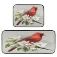 thumbnail image 1 of 2-Piece Kitchen Rugs Set Non-Slip Mats Carpet Floor for Kitchen, Bathroom (19.7"x27.6" & 19.7"x47.2") Beautiful Red Bird, 1 of 7