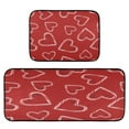 thumbnail image 1 of 2-Piece Kitchen Rugs Set Non-Slip Mats Carpet Floor for Kitchen, Bathroom (19.7"x27.6" & 19.7"x47.2") Candy Cane-shaped Hearts Pattern, 1 of 7