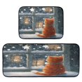 thumbnail image 1 of 2-Piece Kitchen Rugs Set Non-Slip Mats Carpet Floor for Kitchen, Bathroom (19.7"x27.6" & 19.7"x47.2") Cat by The Window, 1 of 7