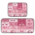 thumbnail image 1 of 2-Piece Kitchen Rugs Set Non-Slip Mats Carpet Floor for Kitchen, Bathroom (19.7"x27.6" & 19.7"x47.2") Cherry Pattern with Bows, 1 of 7
