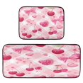 thumbnail image 1 of 2-Piece Kitchen Rugs Set Non-Slip Mats Carpet Floor for Kitchen, Bathroom (19.7"x27.6" & 19.7"x47.2") Cherry and Pink Bow Pattern, 1 of 7
