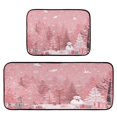thumbnail image 1 of 2-Piece Kitchen Rugs Set Non-Slip Mats Carpet Floor for Kitchen, Bathroom (19.7"x27.6" & 19.7"x47.2") Christmas Forest with Snowmen, 1 of 7
