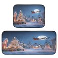thumbnail image 1 of 2-Piece Kitchen Rugs Set Non-Slip Mats Carpet Floor for Kitchen, Bathroom (19.7"x27.6" & 19.7"x47.2") Christmas Night Scene, 1 of 7