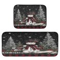 thumbnail image 1 of 2-Piece Kitchen Rugs Set Non-Slip Mats Carpet Floor for Kitchen, Bathroom (19.7"x27.6" & 19.7"x47.2") Christmas Snowman, 1 of 7