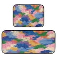 thumbnail image 1 of 2-Piece Kitchen Rugs Set Non-Slip Mats Carpet Floor for Kitchen, Bathroom (19.7"x27.6" & 19.7"x47.2") Colorful Splashes and Brushstrokes, 1 of 7