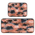 thumbnail image 1 of 2-Piece Kitchen Rugs Set Non-Slip Mats Carpet Floor for Kitchen, Bathroom (19.7"x27.6" & 19.7"x47.2") Coral and Black Tie-dye Pattern, 1 of 7