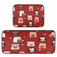 thumbnail image 1 of 2-Piece Kitchen Rugs Set Non-Slip Mats Carpet Floor for Kitchen, Bathroom (19.7"x27.6" & 19.7"x47.2") Cute Christmas Animals, 1 of 7