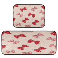 thumbnail image 1 of 2-Piece Kitchen Rugs Set Non-Slip Mats Carpet Floor for Kitchen, Bathroom (19.7"x27.6" & 19.7"x47.2") Cute Red Bows Pattern, 1 of 7