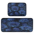 thumbnail image 1 of 2-Piece Kitchen Rugs Set Non-Slip Mats Carpet Floor for Kitchen, Bathroom (19.7"x27.6" & 19.7"x47.2") Deep Blue Flower, 1 of 7