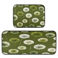 thumbnail image 1 of 2-Piece Kitchen Rugs Set Non-Slip Mats Carpet Floor for Kitchen, Bathroom (19.7"x27.6" & 19.7"x47.2") Green Dandelions Pattern, 1 of 7